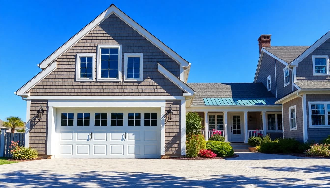 Cape Cod homes with an elegant attached garage in a beautifully landscaped setting.