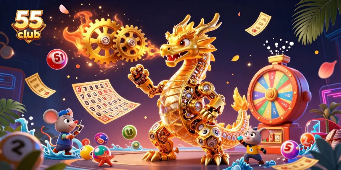 Experience thrilling games at 55 club with vibrant lottery elements and dynamic gaming energy.
