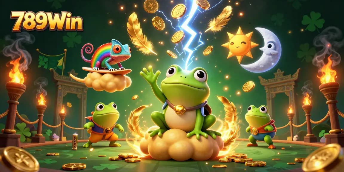 Play and win big with 789Win's vibrant casino experience filled with golden coins and exciting characters.