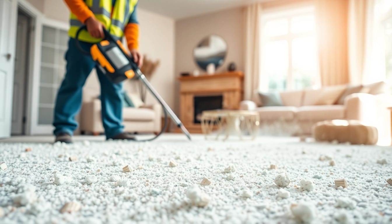 Efficient spray foam removal West Sussex by a professional in a bright home setting.
