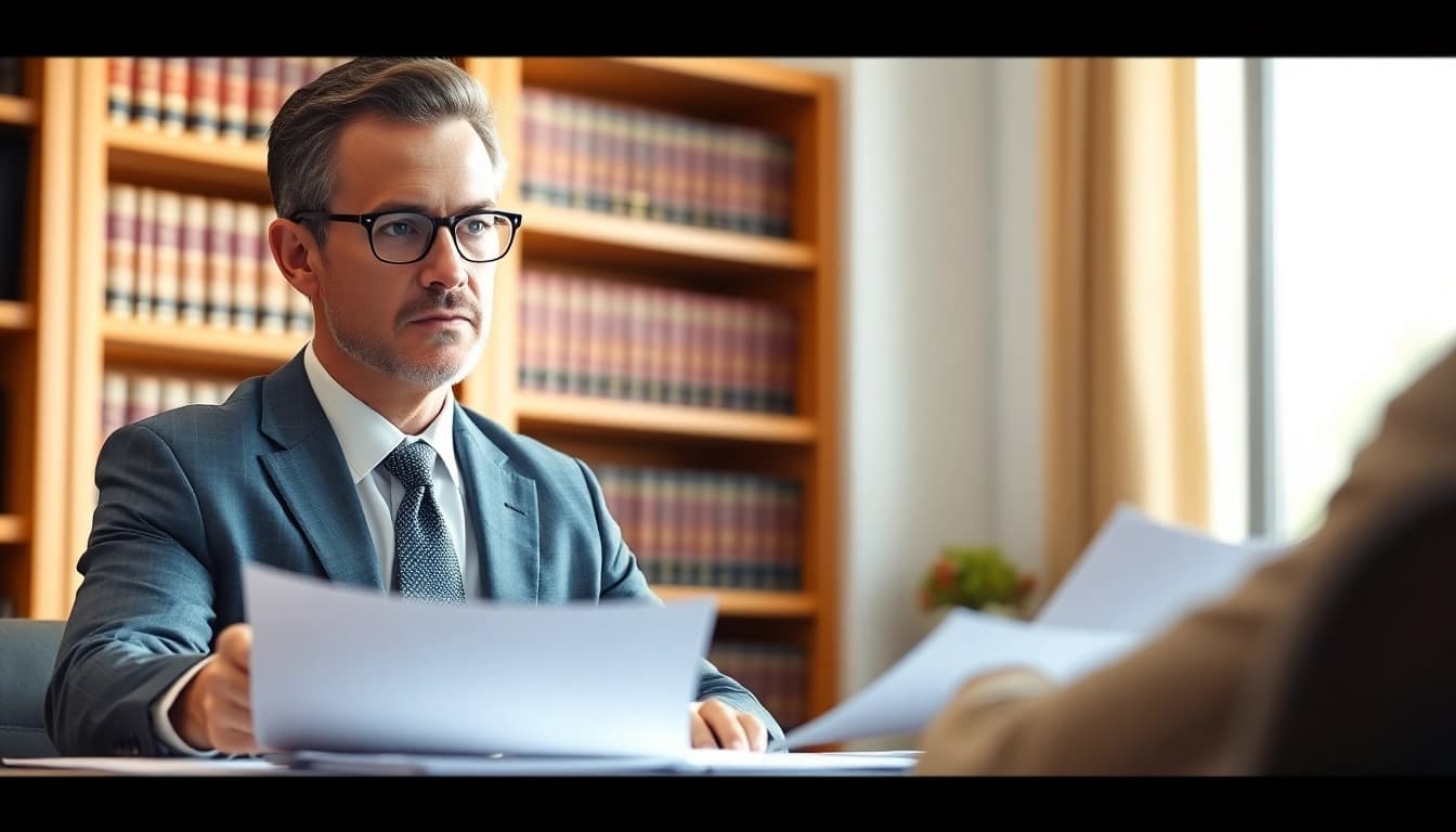 Clearwater truck accident lawyer consulting with a client in a professional setting.