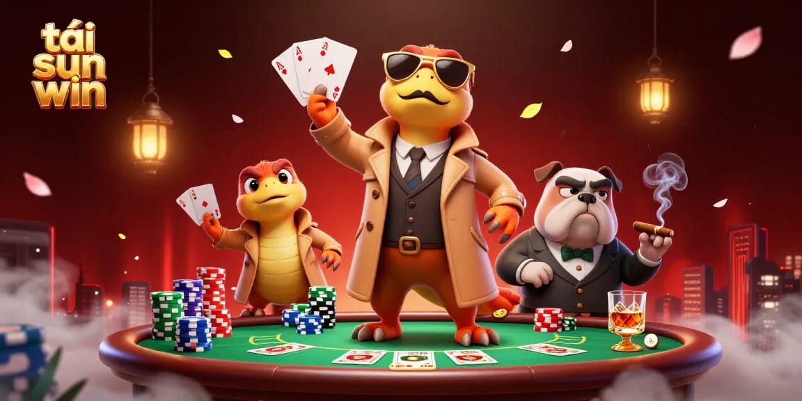 Engage in thrilling gameplay with tải sun win at a vibrant casino scene filled with poker action.