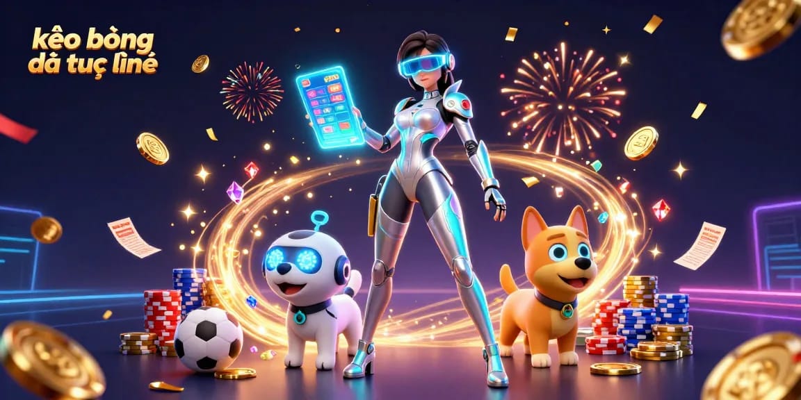 Experience exhilarating kèo bóng đá trực tuyến action with vibrant 3D characters and dynamic betting visuals.
