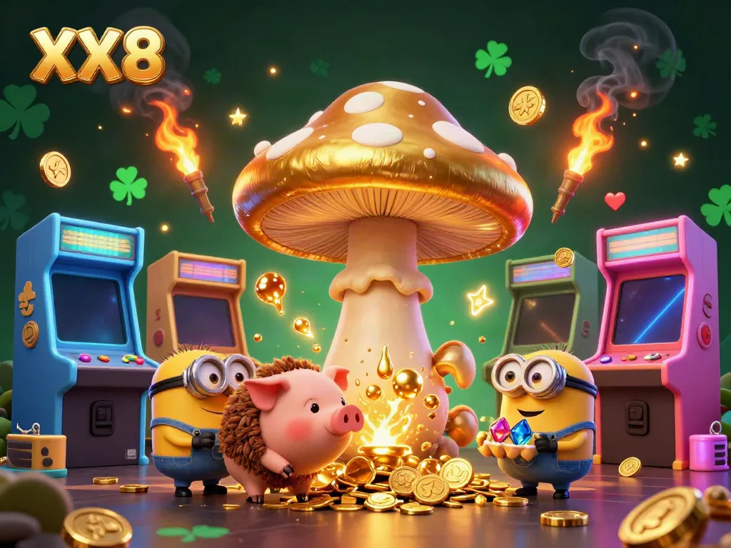 Gamblers enjoy the enchanting world of XX8, surrounded by magical elements and vibrant game symbols.