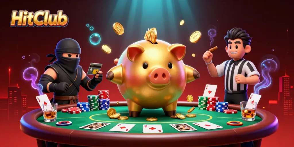 Experience the exhilarating action of HitClub with sumo wrestlers and samurai referees in a vibrant casino scene.